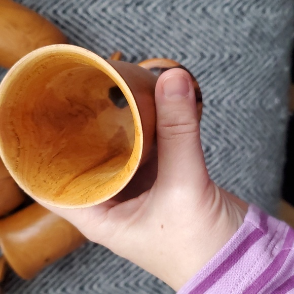 MCM set of 6 teak wood goblets - Picture 7 of 9